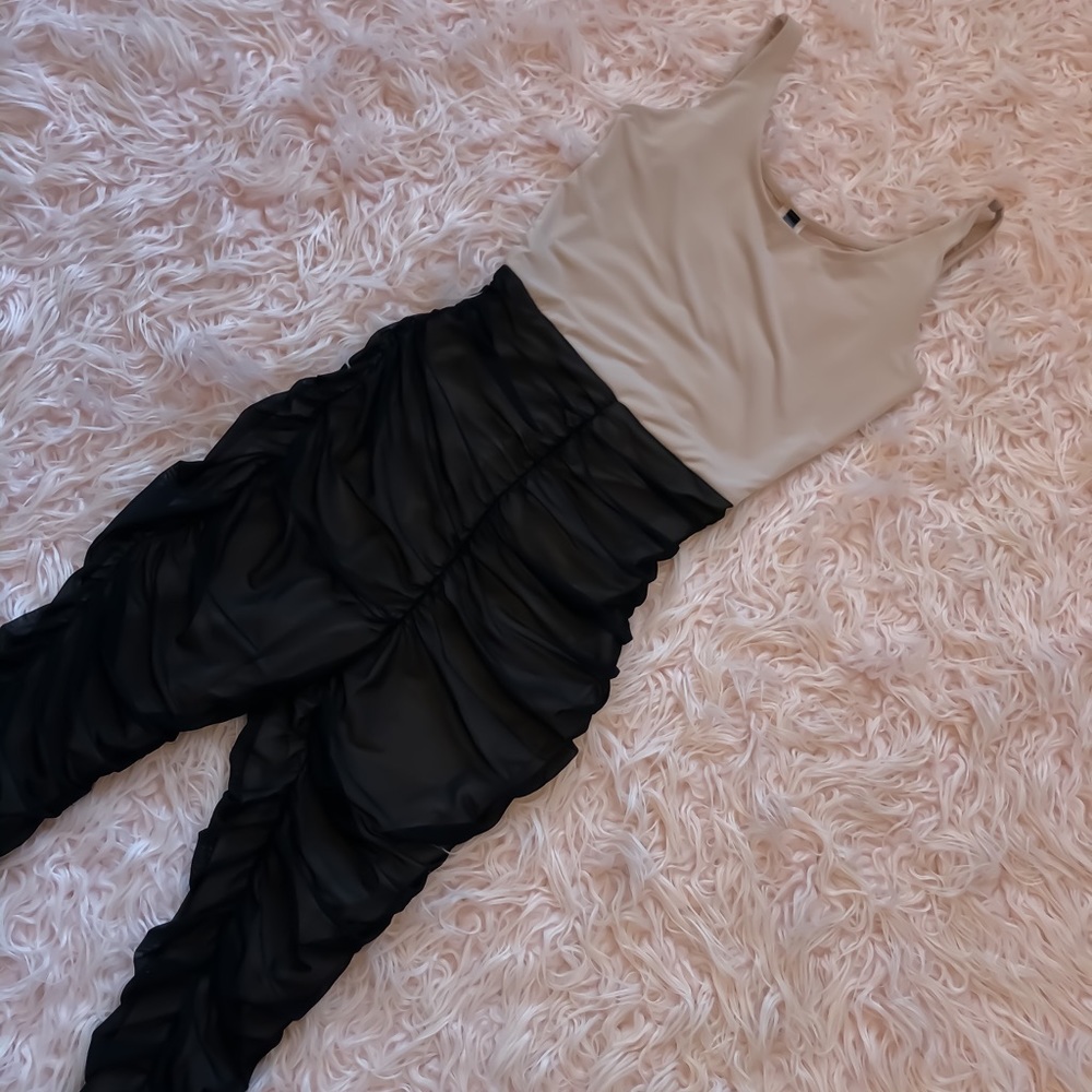 Mesh legging jumpsuit